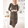 image:imageEkouaer Womens Nightgown V Neck Nightshirts Long Sleeve Sleepwear with Pockets S4XLLeopard