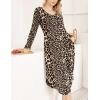 image:imageEkouaer Womens Nightgown V Neck Nightshirts Long Sleeve Sleepwear with Pockets S4XLLeopard