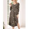image:imageEkouaer Womens Nightgown V Neck Nightshirts Long Sleeve Sleepwear with Pockets S4XLLeopard