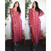 image:imageEkouaer Womens Nightgown V Neck Nightshirts Long Sleeve Sleepwear with Pockets S4XLPlaid Red