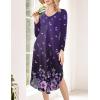 image:imageEkouaer Womens Nightgown V Neck Nightshirts Long Sleeve Sleepwear with Pockets S4XLPurple Floral