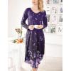 image:imageEkouaer Womens Nightgown V Neck Nightshirts Long Sleeve Sleepwear with Pockets S4XLPurple Floral