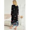 image:imageEkouaer Womens Nightgown VNeck Loungewear Long Sleeve Sleepwear Full Length Nightgown for Women S4XLBlack Butterfly