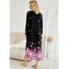 image:imageEkouaer Womens Nightgown VNeck Loungewear Long Sleeve Sleepwear Full Length Nightgown for Women S4XLBlack Pink Sakura