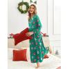image:imageEkouaer Womens Nightgown VNeck Loungewear Long Sleeve Sleepwear Full Length Nightgown for Women S4XLGreen Christmas