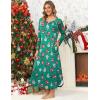 image:imageEkouaer Womens Nightgown VNeck Loungewear Long Sleeve Sleepwear Full Length Nightgown for Women S4XLGreen Christmas
