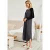 image:imageEkouaer Womens Nightgown VNeck Loungewear Long Sleeve Sleepwear Full Length Nightgown for Women S4XLGrey