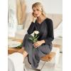 image:imageEkouaer Womens Nightgown VNeck Loungewear Long Sleeve Sleepwear Full Length Nightgown for Women S4XLGrey
