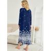 image:imageEkouaer Womens Nightgown VNeck Loungewear Long Sleeve Sleepwear Full Length Nightgown for Women S4XLNavy White Florals