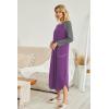image:imageEkouaer Womens Nightgown VNeck Loungewear Long Sleeve Sleepwear Full Length Nightgown for Women S4XLPurple