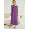 image:imageEkouaer Womens Nightgown VNeck Loungewear Long Sleeve Sleepwear Full Length Nightgown for Women S4XLPurple