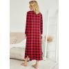image:imageEkouaer Womens Nightgown VNeck Loungewear Long Sleeve Sleepwear Full Length Nightgown for Women S4XLRed  Black Plaid