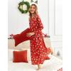 image:imageEkouaer Womens Nightgown VNeck Loungewear Long Sleeve Sleepwear Full Length Nightgown for Women S4XLRed Christmas