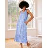image:imageEkouaer Womens Nightgowns Long Sleeveless Night gown with Pockets Soft Ladies NightdressBlue Birds