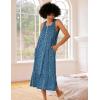 image:imageEkouaer Womens Nightgowns Long Sleeveless Night gown with Pockets Soft Ladies NightdressDog Footprints