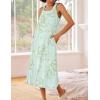 image:imageEkouaer Womens Nightgowns Long Sleeveless Night gown with Pockets Soft Ladies NightdressFloral Light Green
