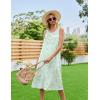 image:imageEkouaer Womens Nightgowns Long Sleeveless Night gown with Pockets Soft Ladies NightdressFloral Light Green
