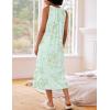 image:imageEkouaer Womens Nightgowns Long Sleeveless Night gown with Pockets Soft Ladies NightdressFloral Light Green