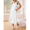image:imageEkouaer Womens Nightgowns Long Sleeveless Night gown with Pockets Soft Ladies NightdressFloral White
