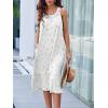 image:imageEkouaer Womens Nightgowns Long Sleeveless Night gown with Pockets Soft Ladies NightdressFloral White