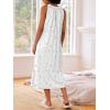image:imageEkouaer Womens Nightgowns Long Sleeveless Night gown with Pockets Soft Ladies NightdressFloral White