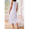 image:imageEkouaer Womens Nightgowns Long Sleeveless Night gown with Pockets Soft Ladies NightdressLeaf Purple