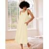 image:imageEkouaer Womens Nightgowns Long Sleeveless Night gown with Pockets Soft Ladies NightdressLemon