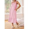 image:imageEkouaer Womens Nightgowns Long Sleeveless Night gown with Pockets Soft Ladies NightdressPink