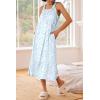 image:imageEkouaer Womens Nightgowns Long Sleeveless Night gown with Pockets Soft Ladies NightdressVine Blue