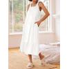 image:imageEkouaer Womens Nightgowns Long Sleeveless Night gown with Pockets Soft Ladies NightdressWhite