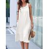 image:imageEkouaer Womens Nightgowns Long Sleeveless Night gown with Pockets Soft Ladies NightdressWhite