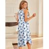 image:imageEkouaer Womens Sleeveless Nightgown Full Slip Nightshirt Long Nightwear Full Length Loungewear Tank Nightdress S2XLBlue Flower