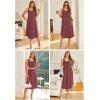 image:imageEkouaer Womens Sleeveless Nightgown Full Slip Nightshirt Long Nightwear Full Length Loungewear Tank Nightdress S2XLPurple Red