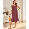 image:imageEkouaer Womens Sleeveless Nightgown Full Slip Nightshirt Long Nightwear Full Length Loungewear Tank Nightdress S2XLPurple Red
