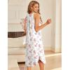 image:imageEkouaer Womens Sleeveless Nightgown Full Slip Nightshirt Long Nightwear Full Length Loungewear Tank Nightdress S2XLWhite Peach
