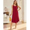 image:imageEkouaer Womens Sleeveless Nightgown Full Slip Nightshirt Long Nightwear Full Length Loungewear Tank Nightdress S2XLWine Red