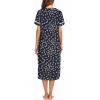 image:imageEkouaer Womens Snap Front Dusters Cotton Housecoat Short Sleeve Nightgown House Dress With PocketsNavy Floral