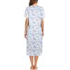 image:imageEkouaer Womens Snap Front Dusters Cotton Housecoat Short Sleeve Nightgown House Dress With PocketsWhite Floral
