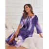 image:imageEkouaer Womens Zipper Robe 34 Sleeve Housecoats Full Length House Dress Loungewear Long Nightgown with PocketsPurple Tie Dye