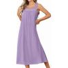 image:imageEkouaer Long Sleeveless Nightgowns for Women Ladies Night Gown Embroidery Sleepdress Tank Nightdress Victorian SleepshirtLilac