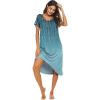 image:imageEkouaer Nightgowns Womens Short Sleeve Sleepwear Comfy Loungewear Plus Size Night Shirt S3XLFlower Branch
