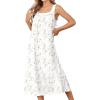 image:imageEkouaer Nightgowns for Women Cotton Long Night Gowns Sleeveless Sleep Dress Victorian Nightdress Ladies Sleepwear XS4XLLittle Flowers White