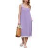 image:imageEkouaer Nightgowns for Women Sleeveless Night Gown Victorian Sleep Shirt with Pockets Ladies Pjs Lace Trim Sleepwear SXXLLilac
