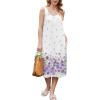 image:imageEkouaer Nightgowns for Women Sleeveless Night Gown Victorian Sleep Shirt with Pockets Ladies Pjs Lace Trim Sleepwear SXXLWatercolor Flowerspurple