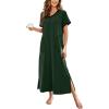 image:imageEkouaer Womens Full Length Short Sleeve NightgownAdark Green