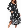 image:imageEkouaer Womens Nightgown V Neck Nightshirts Long Sleeve Sleepwear with Pockets S4XLBlack Butterfly