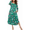 image:imageEkouaer Womens Nightgown VNeck Loungewear Long Sleeve Sleepwear Full Length Nightgown for Women S4XLGreen Christmas