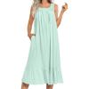 image:imageEkouaer Womens Nightgowns Long Sleeveless Night gown with Pockets Soft Ladies NightdressLight Green