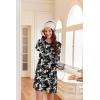 image:imageEkouaer 2 Pack Long Sleeve Sleep Shirts for Women Soft Night Shirts Pullover Nightgowns Comfy Night Gowns Dress S3XLBlackfloral