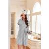 image:imageEkouaer 2 Pack Long Sleeve Sleep Shirts for Women Soft Night Shirts Pullover Nightgowns Comfy Night Gowns Dress S3XLGrey Stripedblue Floral